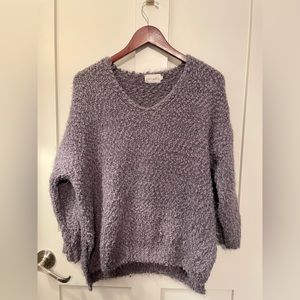 Super Soft Dreamers Popcorn V-Neck Sweater - Purple